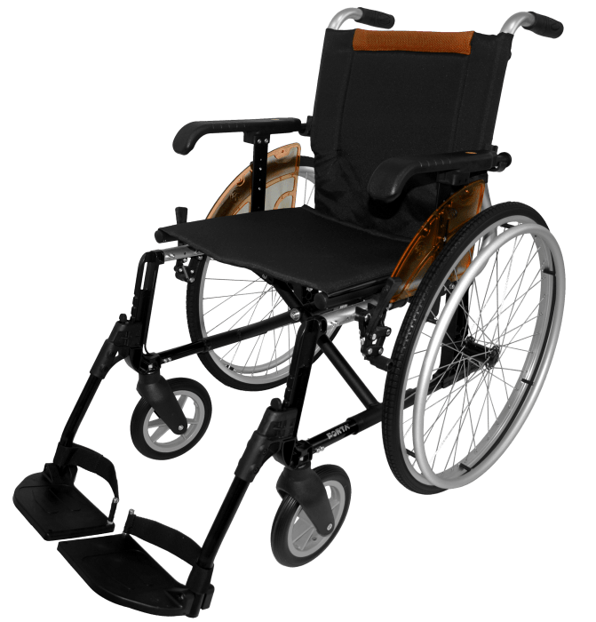 Silla de ruedas Forta Line R600 de aluminio color naranja autopropulsable