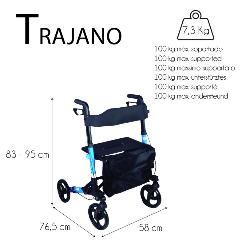 Andador con asiento TRAJANO ancho 58 cm 2