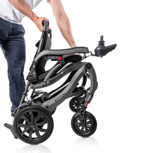plegado fácil de la silla de ruedas eléctrica Kittos Magnesium con sistema de cierre rápido