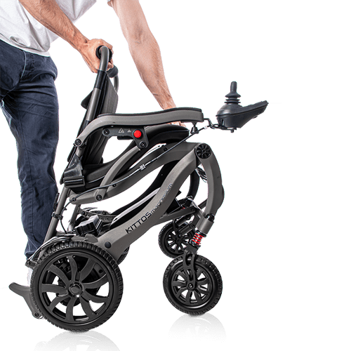 plegado fácil de la silla de ruedas eléctrica Kittos Magnesium con sistema de cierre rápido