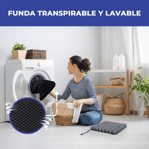 Funda transpirable y lavable del cojín antiescaras de aire