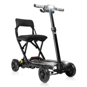 Scooter eléctrico plegable Fuerteventura vista semiperfil, ultracompacto y ligero