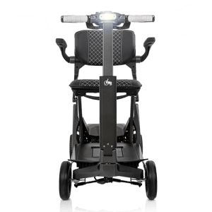 Scooter eléctrico plegable Lanzarote vista frontal, estrecho y compacto para espacios reducidos