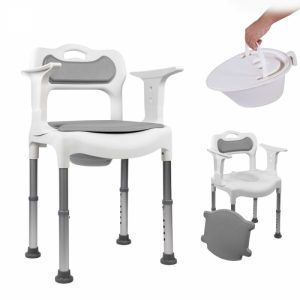 Silla de baño con orinal regulable Guido 3 en 1 con asiento acolchado
