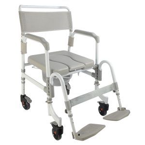 silla de ducha con ruedas 3 en 1 de aluminio con inodoro