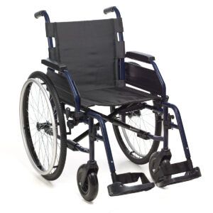 Silla de ruedas plegable de acero APOLO con ruedas grandes antipinchazos y reposabrazos abatibles
