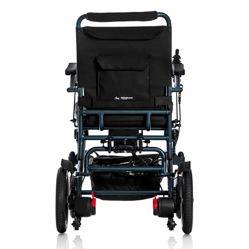 Silla de ruedas eléctrica iVolta plegable de aluminio vista trasera