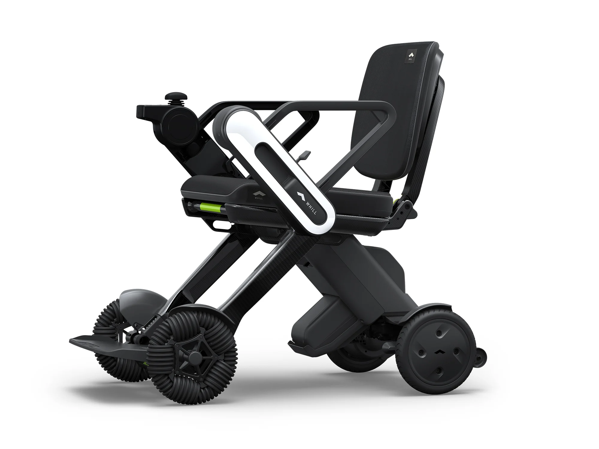 Silla de ruedas eléctrica Wheel Model C Lite plegada con chasis de fibra de carbono