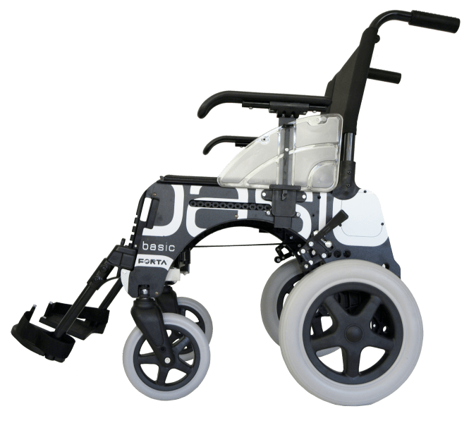 Silla de ruedas Forta Basic R300 de aluminio vista lateral