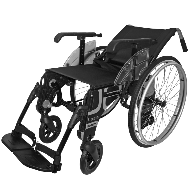 Silla de ruedas Forta Basic R600 de aluminio con respaldo reclinado