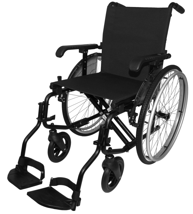 Silla de ruedas Forta Líder R600 de acero color negro autopropulsable