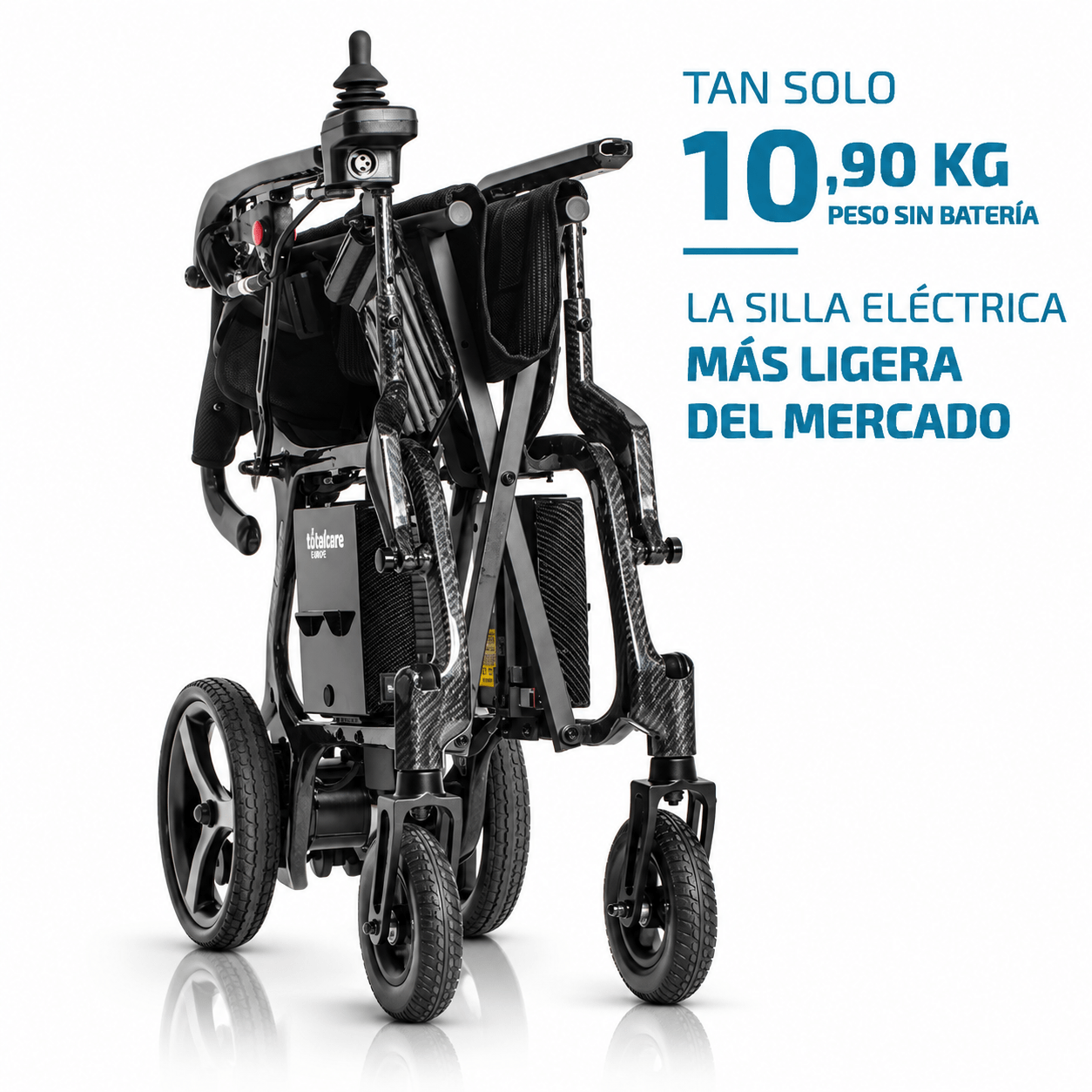 Silla eléctrica Martinika Carbon Evo plegada de fibra de carbono con peso de 10,9 kg sin batería