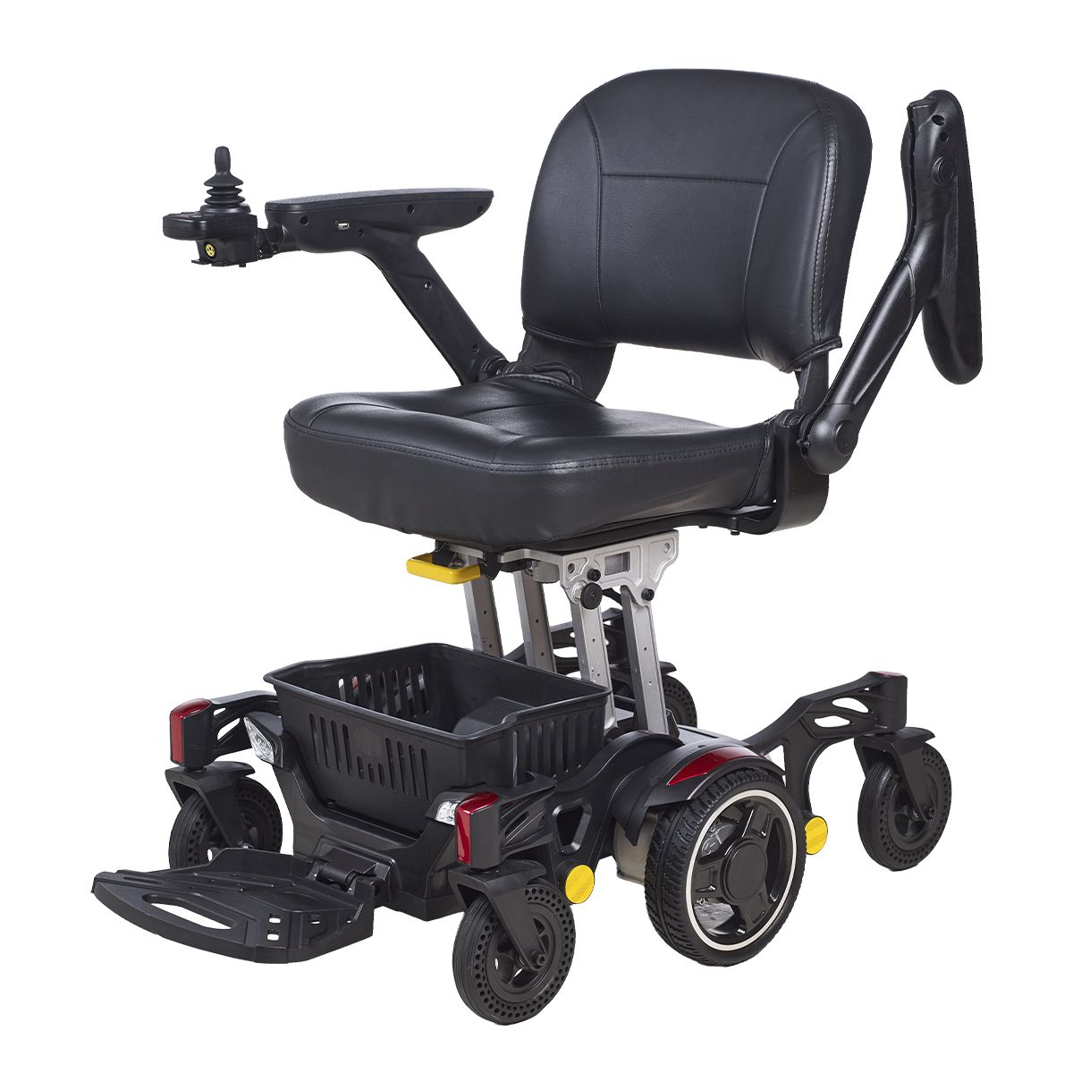 Silla eléctrica Spider R140 con reposabrazos abatibles y cesta portaobjetos